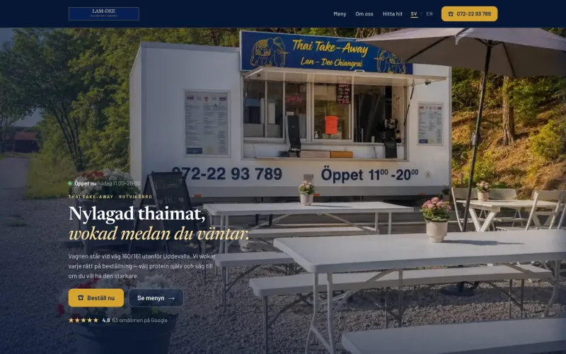 Thai Lam-Dees startsida på dator